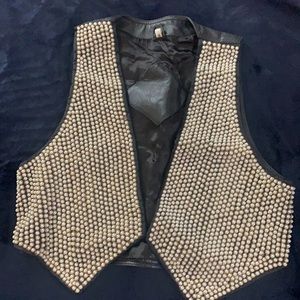Vintage Pearl Leather Vest